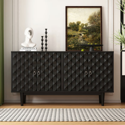 4-door Sideboard with Convex Pattern Doors