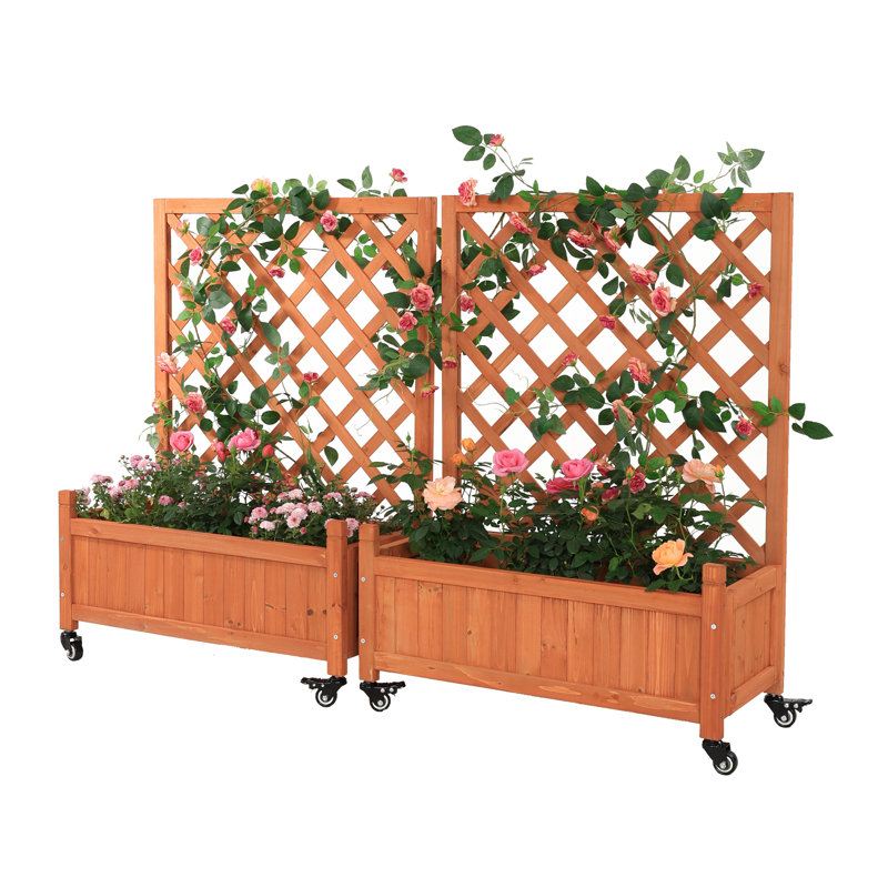 Wood Planter Box, Orange