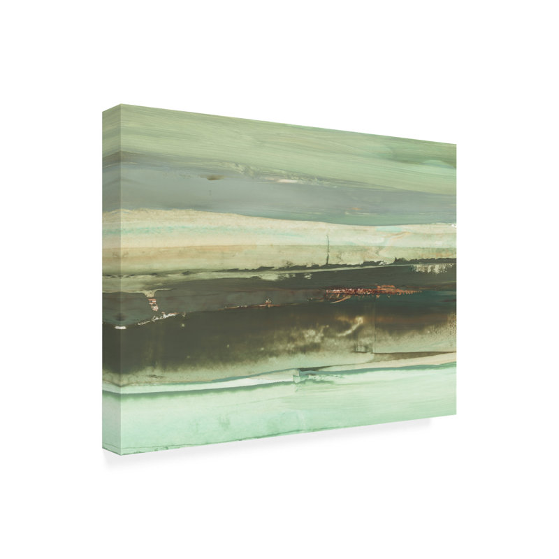 Emerald and Rust II Landscape Canvas Wall Art with Wood Frame