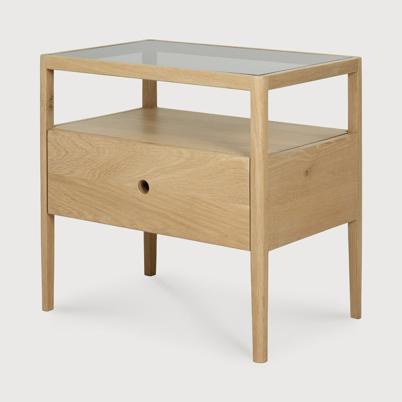 Spindle 1 - Drawer Solid Wood Nightstand, Natural