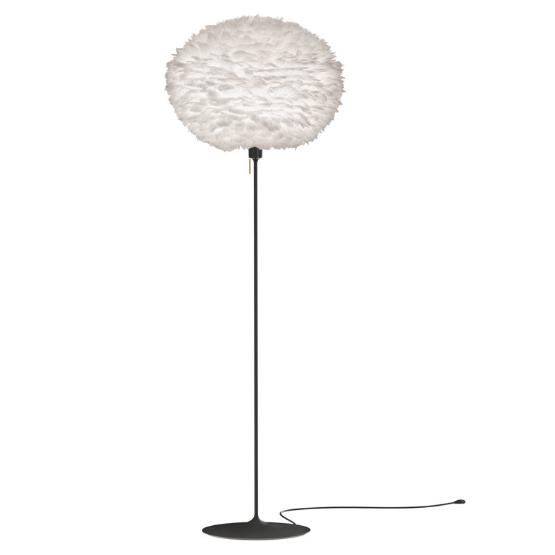 Lampe sur pied 71 po Eos, Noir, blanc