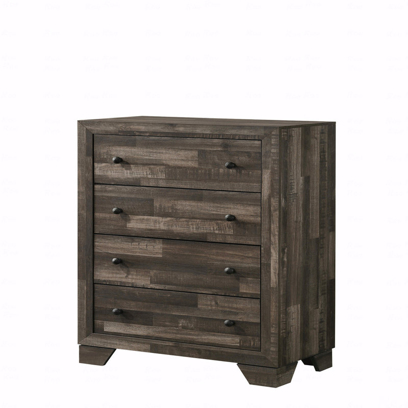 Mobilier de chambre à coucher 1 pièce 4 tiroirs, Brun