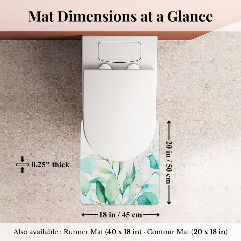 Tapis décoratif pour salle de bain 20 x 18 - Tapis ultra-absorbant à séchage rapide avec envers en caoutchouc antidérapant