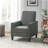 Dark Grey Linen Push Back Chair For Elegant Home Décor-1165183694