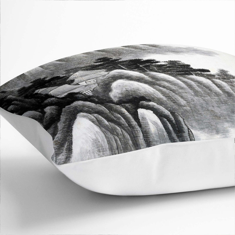 Abstract Square Throw Cushion, White, 55cm H x 55cm W x 20cm D