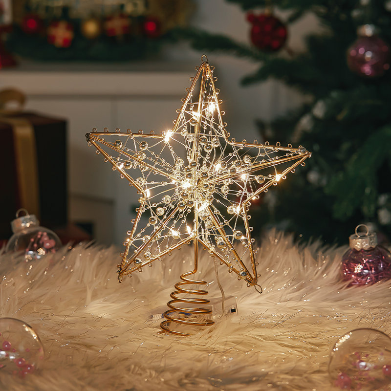 25cm Metal Astrology & Stars Lighted Tree Topper
