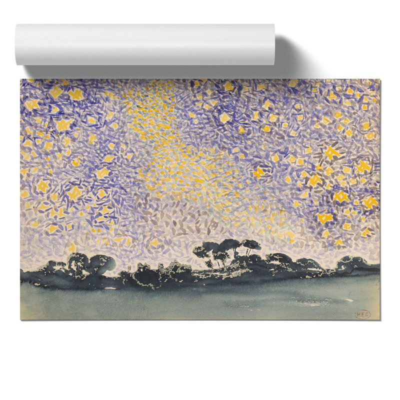 Landscape With Stars Vol.2 by Henri-Edmond Cross - No Frame Painting, 30cm H x 42cm W x 0.1cm D
