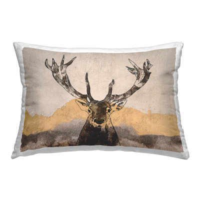 Coussin décoratif imprimé rustique "Elk Abstraction" par Irena Orlov