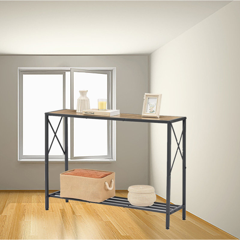 Industrial Entrance Table, Light Brown, Black