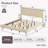Velvet Upholstered Platform King Bed Frame with Storage Headboard and LED Lights-978940314-979535120