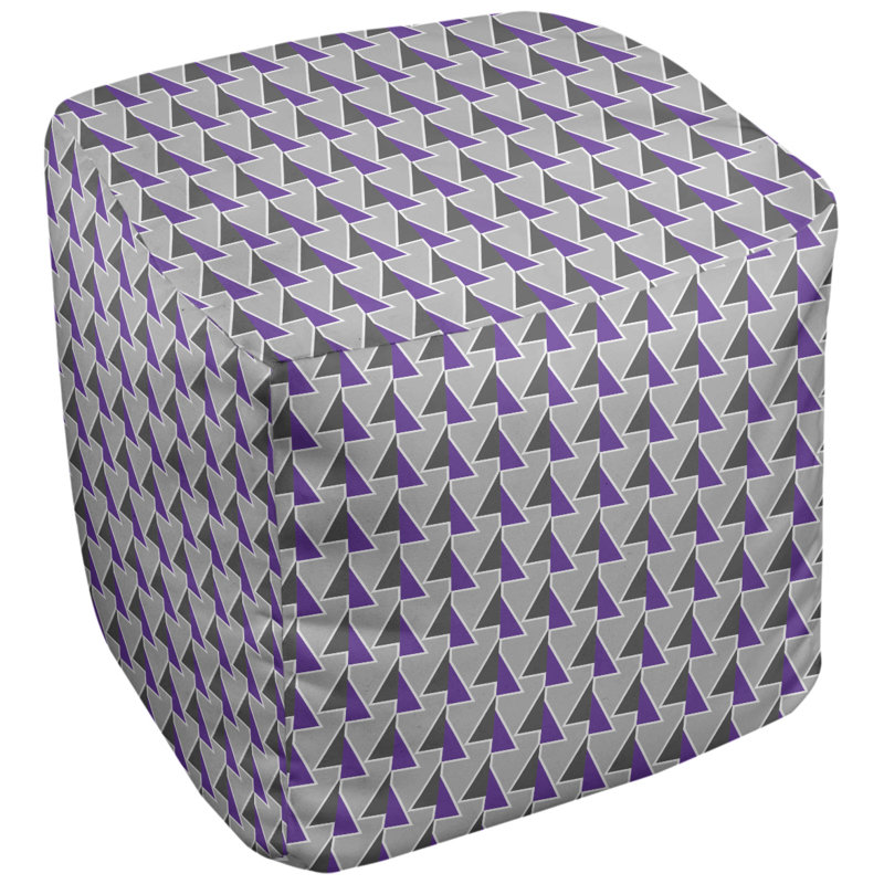 Repose-pieds cube à motif shifted arrows, Mauve, H 13 po x l 13 po x P 13 po