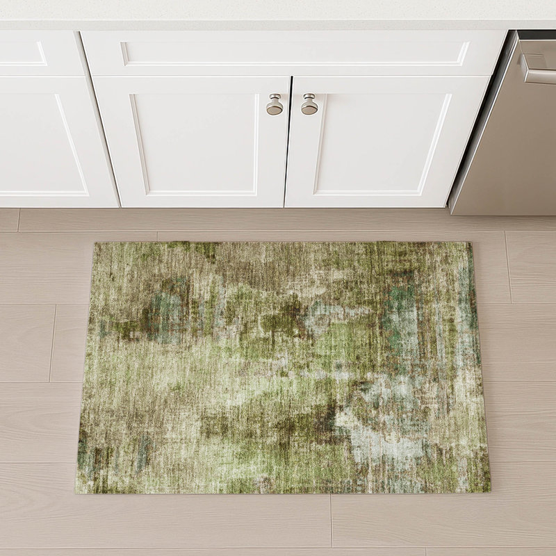 Machine Washable Indoor/Outdoor Efimenko ACN2300 Abstract Rug, Rectangle 1'8" x 2'6"