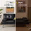 Canapé convertible en similicuir de 66 po avec porte-gobelet Janni-437376643-462683312