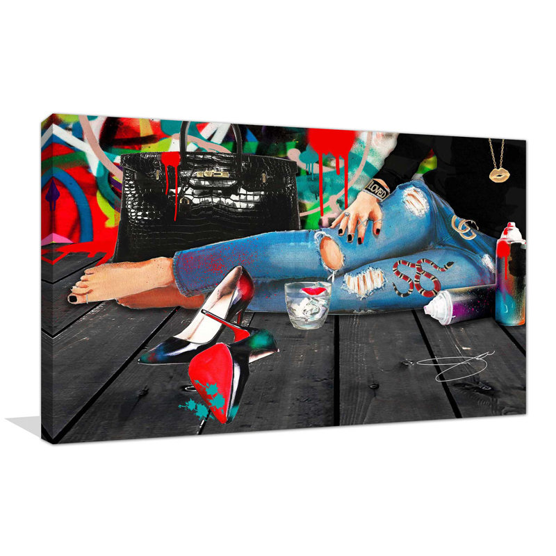 La vie glamour (horizontale) par Jodi - impression, Toile tendue, H 24 po x l 40 po x P 1,5 po