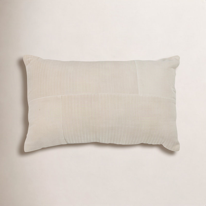 Berkley Textured Cotton Reversible Throw Pillow, Beige