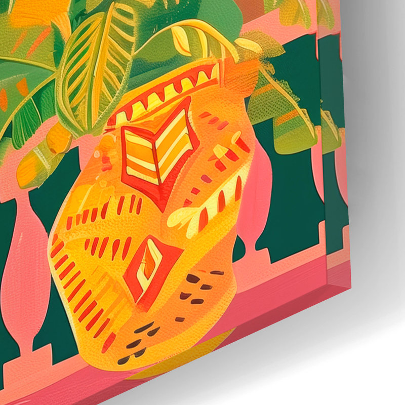 «Verdant Terrace Embrace Coastal Metropolis» par Doron David, art mural en verre acrylique, 16 po x 12 po