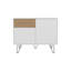 Console Tori de 39 po de largeur avec deux armoires, un tiroir et quatre tablettes, blanc - chêne naturel
