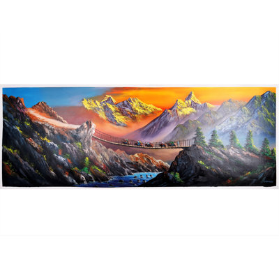 Le pont sur l'Everest | Peinture à l'huile sur toile