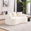 Canapé courbé en éponge à compression complète blanc, canapé compact en chenille 30D sans assemblage pour petits espaces et appartements, L 65 po, 300 lb, 3 coussins