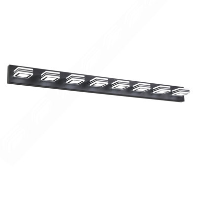 Luminaire de salle de bain moderne à 52 lumières DEL de 52 po - Luminaire mural de salle de bain élégant, en fer et en acrylique, à intensité variable et écoénergétique pour la salle de bain, éclairage de miroir