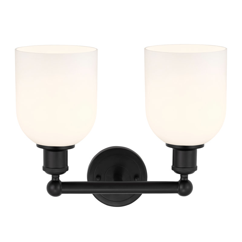Edison Allysson 2 Light 15" Bath Vanity Light, Matte Black, Clear