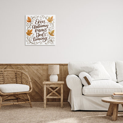 Even Autumn Knows God's Timing Canvas, design by Imperfect Dust