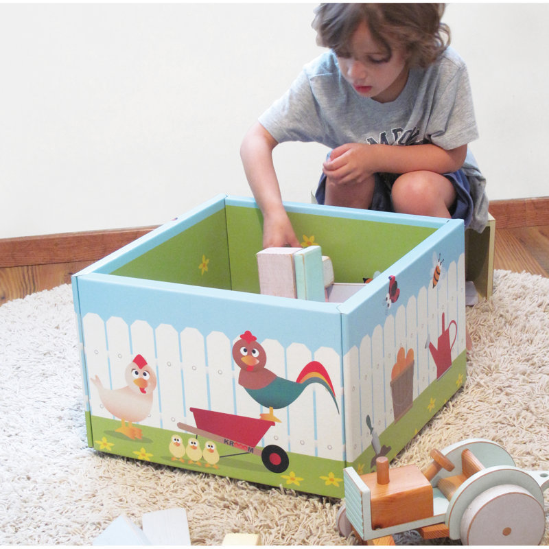 Boîte de rangement pour jouets sur roulettes