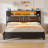 Storage Upholstered PU Headboard With LED Lights & Charging Station-1609409992-1609409993