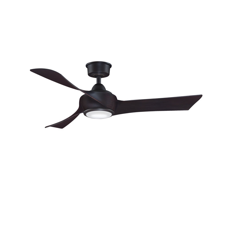 Wrap Custom 48 inch Indoor/Outdoor Ceiling Fan with LED CCT Select Light Kit - Dark Bronze with Dark Walnut blades