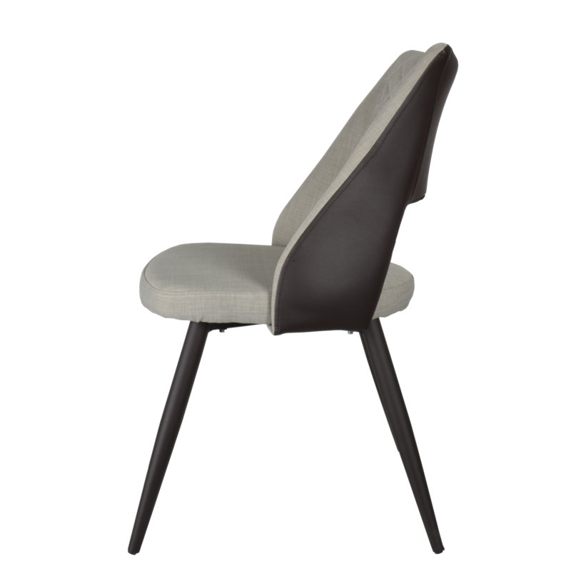 Chaise de salle à manger rembourrée Schramm, Gris