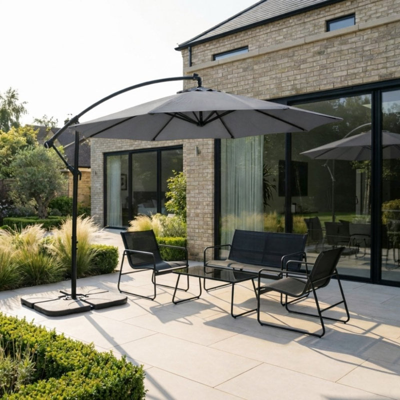 300cm Cantilever Parasol, Grey