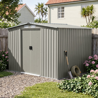 8x6 FT Large Metal Garden Tool Storage Shed