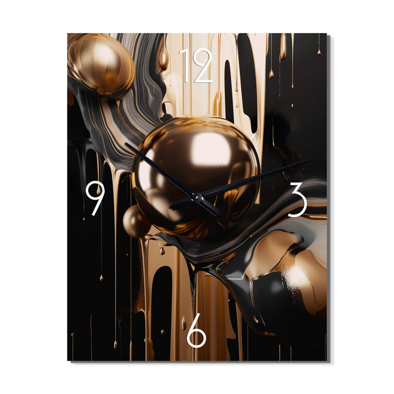 Jard - Horloge murale abstraite en marbre, H 40 po x l 30 po x P 1 po
