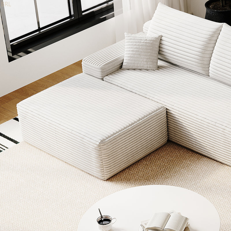 37.40"Sofa Ottoman ,No Assembly Required,White
