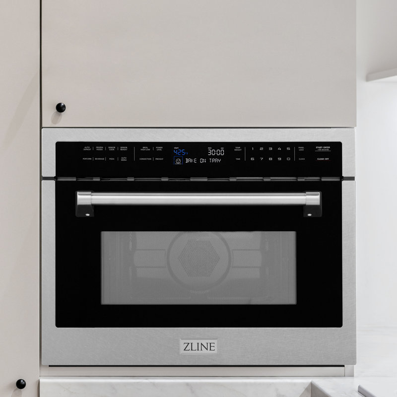 ZLINE 24 in. Built-in Convection Microwave Oven in Stainless Steel with Speed and Sensor Cooking, Satin Stainless Steel