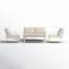 Ensemble de conversation d'extérieur 4 pièces en aluminium blanc avec coussins pour terrasse avec cadre antirouille et confort moelleux-700907650