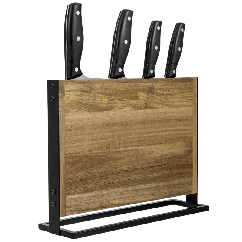 Rangement à couteaux en bois d'acacia massif