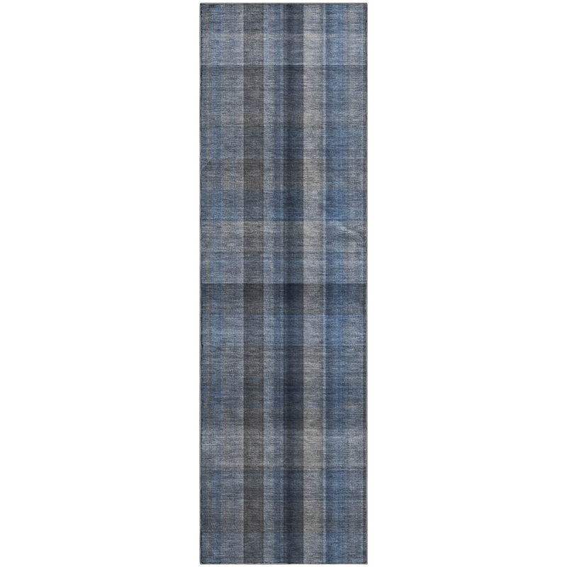 Premium Machine Washable Cerrito AMF548 Blue Rug, Runner 2'3" x 7'6"