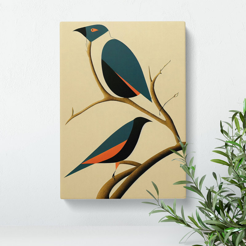 Art Deco Bird No.6 - Wrapped Canvas Print, 50cm H x 35cm W x 3cm D
