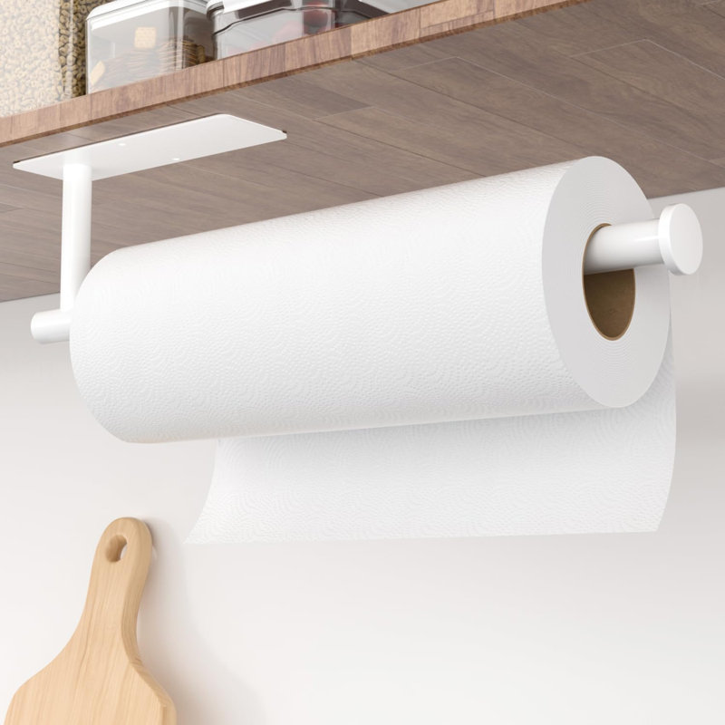 Under Cabinet Paper Towel Holder - Stainless Steel Wall Mount Kitchen Organizer