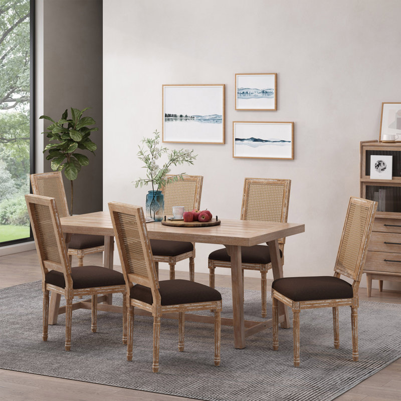 Chaise de salle à manger, Brun, Natural, 4