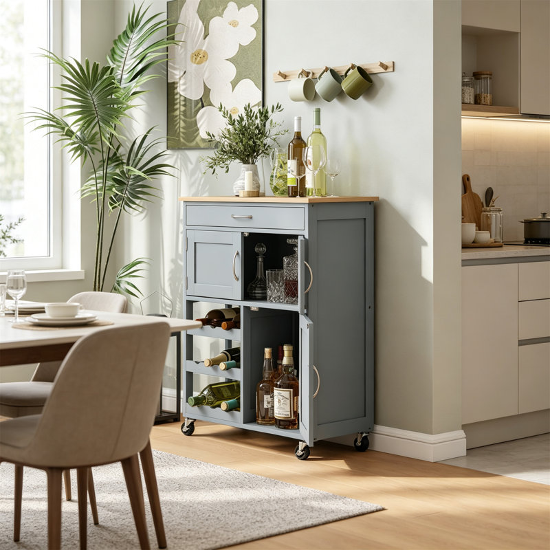 67 cm W Kitchen Island with, Grey