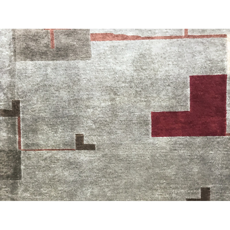 Hand-Knotted High-Quality Green and Beige Area Rug
