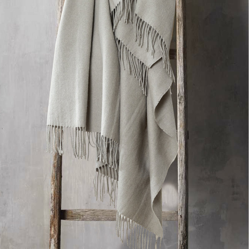 Campera Plain Weave / Muslin Throw Blanket, Gray