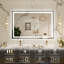 Dokes Super Bright Front & Back LED Lighted Anti-Fog Tempered Glass Bathroom/Vanity Mirror with ETL-1946603901
