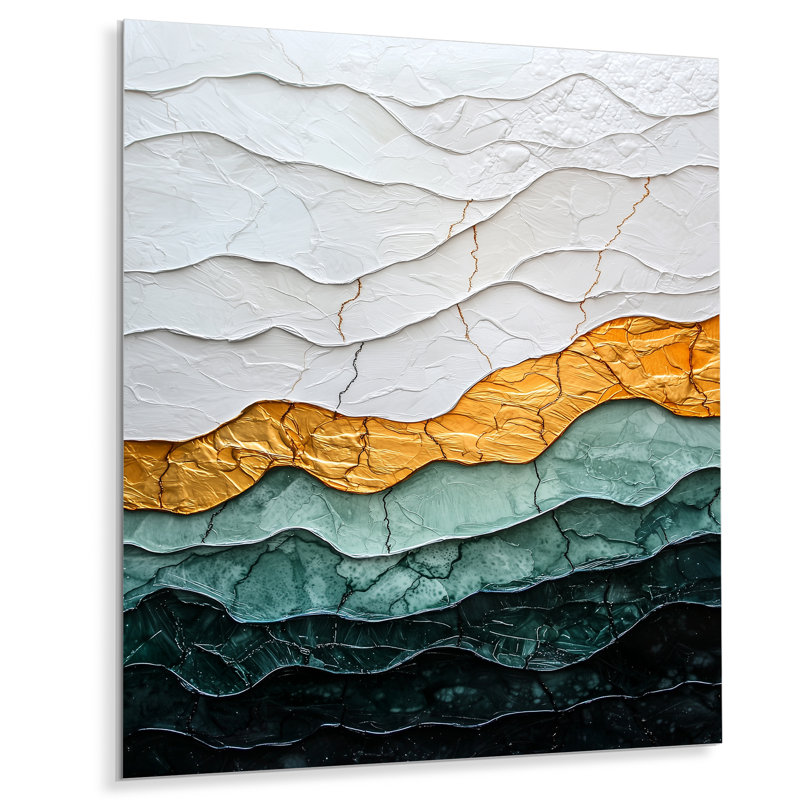 Ethereal Dream Of Abstract Wave Collage I - Modern Metal Decor, Abstract Collages Metal Print, 44" H x 34" W x 0.84" D