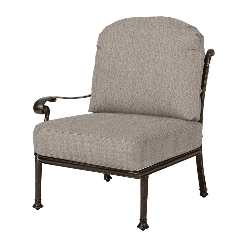 Florence Cushion Right Arm Lounge Chair, Cast Ash Sunbrella® Plainweave, Desert Bronze