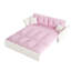 Lit gigogne convertible 3 en 1 rose, grand lit de 74,8 po, revêtement en velours, support confortable, velours de construction en acier, 2 sièges, assemblage rapide et respirant, style moderne-805677180