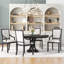 Retro 5-piece dining set extendable round table and 4 chairs,round table top with leaf,dining table set,dining room set Bowlds-388632137-388632247