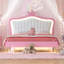 Lit princesse rembourré en polyuréthane avec lumières DEL, tête de lit réglable Crown Decor-73815844-73815835